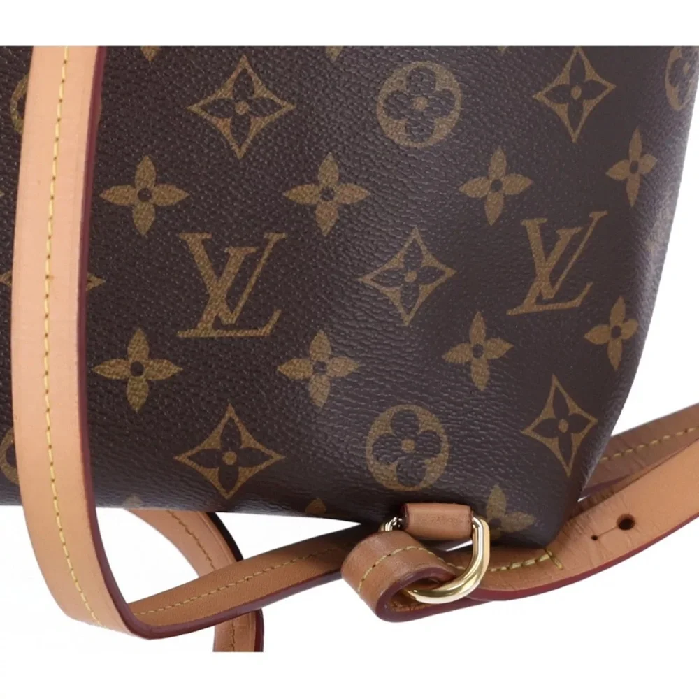 Louis Vuitton Montsouris PM Backpack Brown Monogram M45501 LV Logo Charm